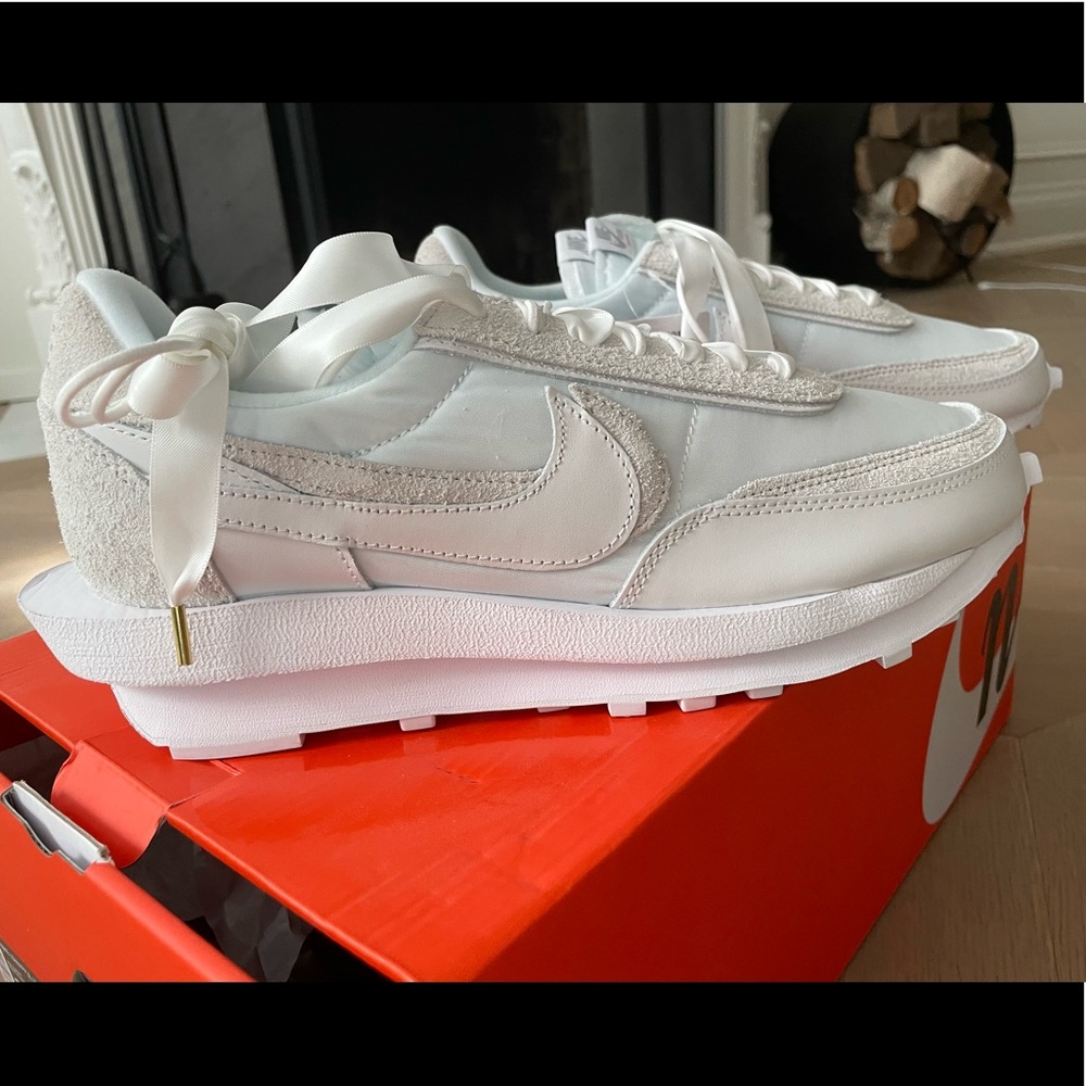 NIKE X SACAI X LDWAFFLE WHITE NYLON SNEAKERS BV0073101